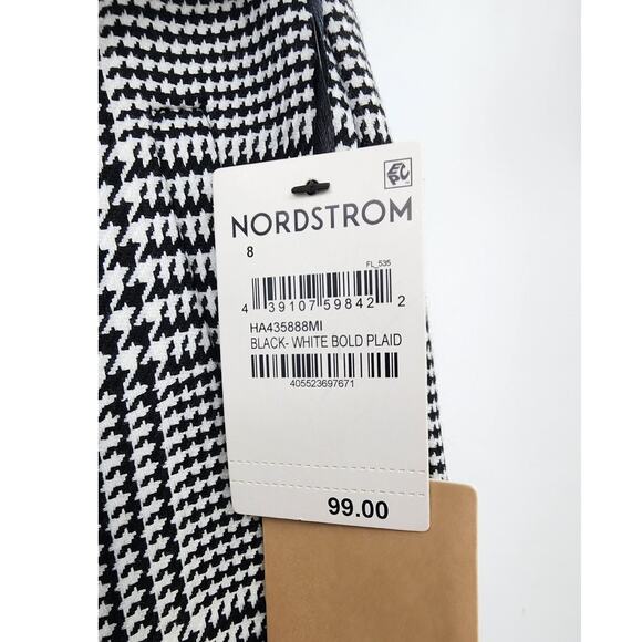 New NWT Halogen‎ Women's Houndstooth Black White Office Career Size 8 - Picture 6 of 9